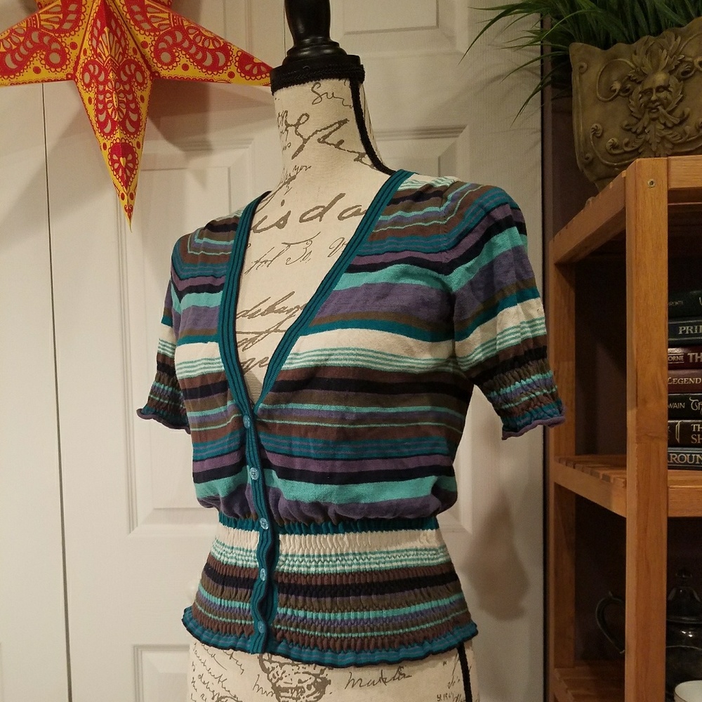 $5 or FREE w/bundle - 100% Cotton Striped cardigan